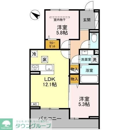 (仮)D-ROOM八幡町の物件間取画像